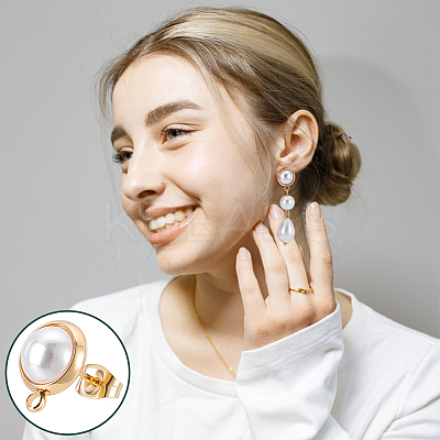 Brass Stud Earring Findings KK-UN0006-07-1