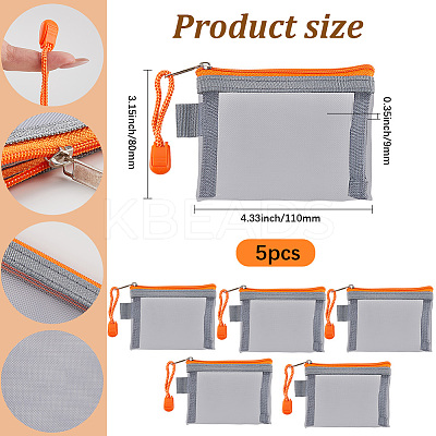 5Pcs Nylon Mesh Pen Bag AJEW-SP0001-89H-1