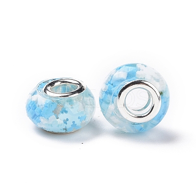 Transparent Resin European Rondelle Beads RPDL-P005-01P-16-1