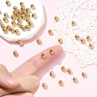 SHEGRACE Brass Textured Round Beads XGRPCU095-298G-1