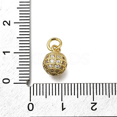 Brass Micro Pave Clear Cubic Zirconia Charms ZIRC-I070-084G-1