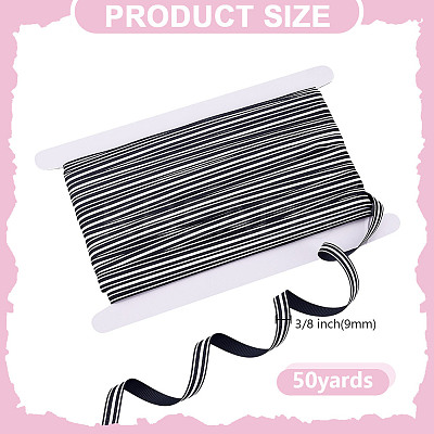50Yards Stripe Pattern Printed Grosgrain Ribbons for Gift Packing SRIB-HY0001-11-1