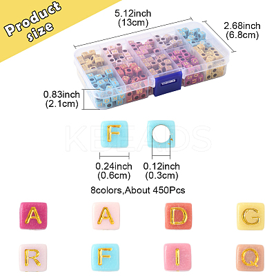 450Pcs 8 Colors Opaque Acrylic Beads OACR-FS0004-03-1