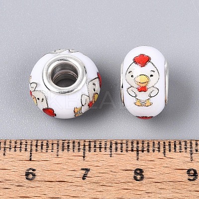 Opaque Resin European Beads RPDL-T004-01N-1