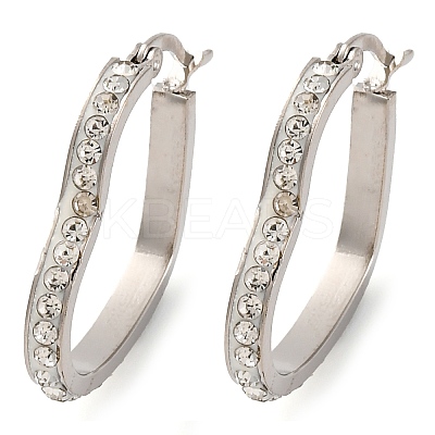 304 Stainless Steel Heart Hoop Earrings EJEW-S242-01P-B-1