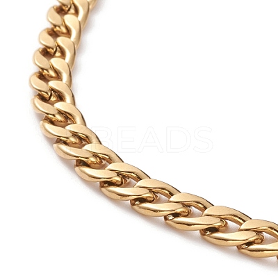 Men's PVD Vacuum Plating 304 Stainless Steel Cuban Chains Bracelets and Necklaces Jewelry Sets SJEW-JS01157-1