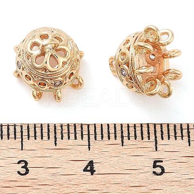 Brass Micro Pave Clear Cubic Zirconia Pendants KK-U028-03G-1