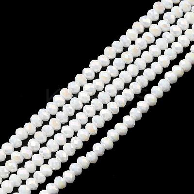 Electroplate Opaque Glass Beads Strands EGLA-F149-AB-02-1