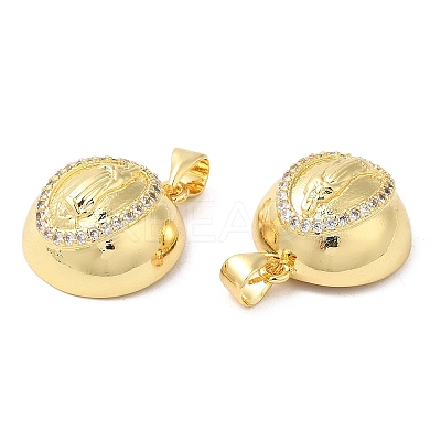 Brass with Cubic Zirconia Pendants KK-K339-02G-1