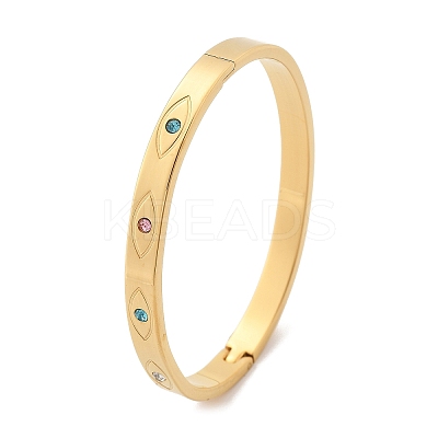 Eye 304 Stainless Steel Rhinestone Bangles for Women BJEW-Z092-09G-1