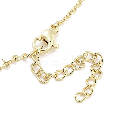 Brass Micro Pave Clear Cubic Zirconia Pendant Necklaces NJEW-B101-03G-04-1