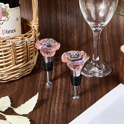 2Pcs Stainless Steel Wine Bottle Stoppers FIND-GF0008-17-1