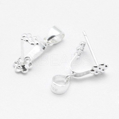 Anti-Tarnish Rhodium Plated 925 Sterling Silver Pendant Bails STER-E050-09P-1