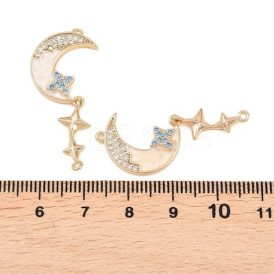 Brass Micro Pave Clear Cubic Zirconia Enamel Pendants KK-G552-03G-1