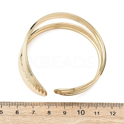 304 Stainless Steel Cuff Bangles for Women BJEW-B150-02G-1
