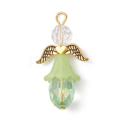 5Pcs 5 Colors Glass Pendants PALLOY-JF03347-1