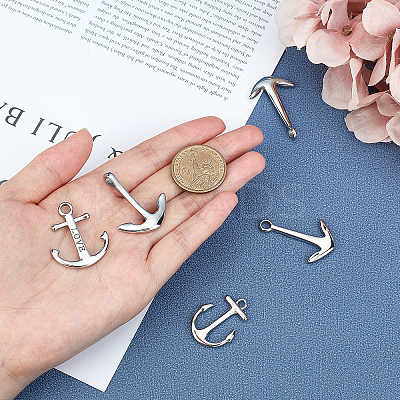 5Pcs 5 Styles 304 Stainless Steel Pendants STAS-UN0021-40P-1