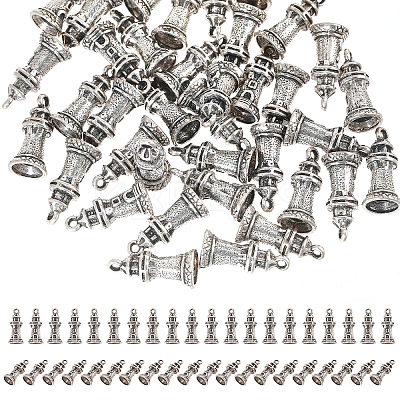 40Pcs Tibetan Style Alloy Building Pendants TIBEP-CA0001-14-1
