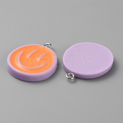 Opaque Resin Enamel Pendants LS-RESI-WH0036-20E-1