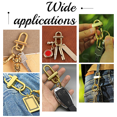 3Pcs 3 Styles Brass Keychain Clasps FIND-CA0005-86-1