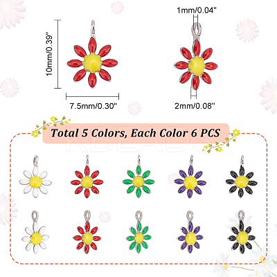 30Pcs 5 Colors Ion Plating(IP) 304 Stainless Steel Charms STAS-UN0041-62-1