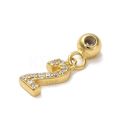 925 Sterling Silver Micro Pave Clear Cubic Zirconia European Dangle Charms STER-A045-01G-2-1