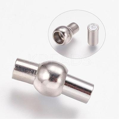 Brass Magnetic Clasps with Glue-in Ends KK-G230-3mm-P-NF-1