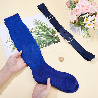 1 Pair Polycotton Solid Color Football Socks AJEW-CL0001-33C-1