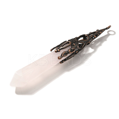 Natural Rose Quartz Pointed Big Pendants G-P560-02R-08-1