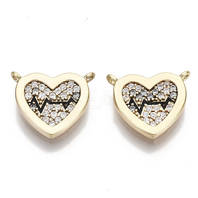 Brass Micro Pave Clear Cubic Zirconia Charms LS-KK-S356-073-NF-1