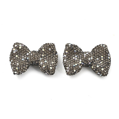 Bowknot Shape Polymer Clay Rhinestone Beads CLAY-NH0001-05A-1