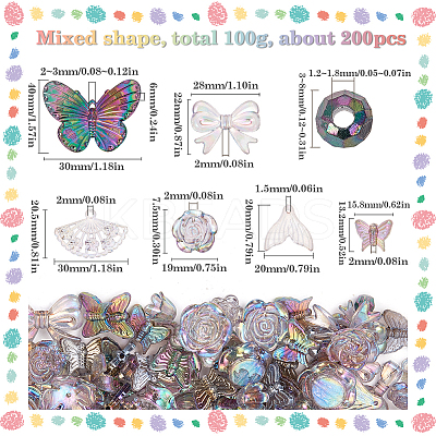 100G Resin Charms and Beads DIY Jewelry Making Findings Kit OHAR-SC0003-01A-1