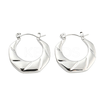 Non-Tarnish Twist Ring 304 Stainless Steel Hoop Earrings for Women EJEW-C067-04P-1