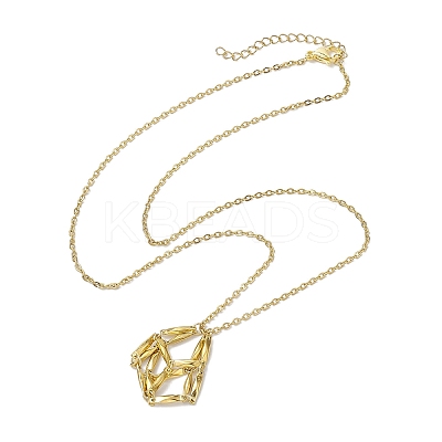 Crystal Stone Cage Pendant Necklaces NJEW-JN04760-02-1