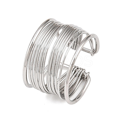 304 Stainless Steel Open Cuff for Women RJEW-K306-01P-1