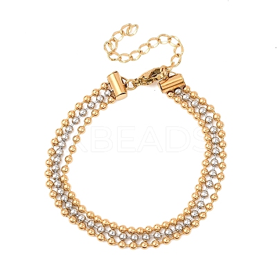 304 Stainless Steel Ball Chain Multi-strand Bracelets BJEW-C128-01A-1