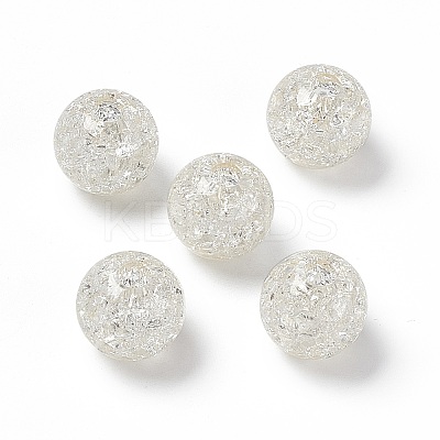 Transparent Crackle Acrylic Bead OACR-H019-02B-1