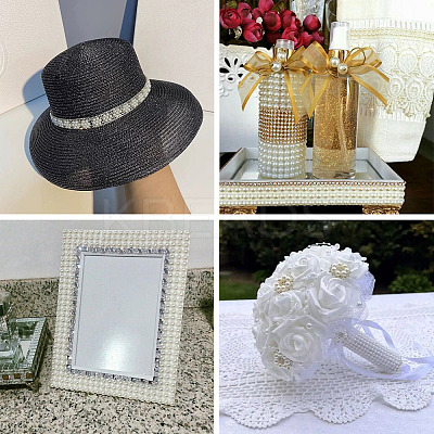 3 Yards 3 Styles Imitation Pearl Hotfix Rhinestone Ribbon Trimming DIY-TA0013-16-1