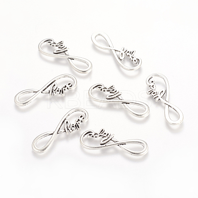 Tibetan Style Alloy Infinity with Hope Links connectors TIBE-S230-AS-LF-1