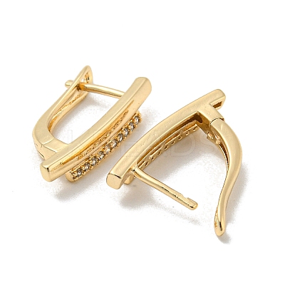 Brass Micro Pave Clear Cubic Zirconia Hoop Earrings for Women EJEW-E295-23KCG-1