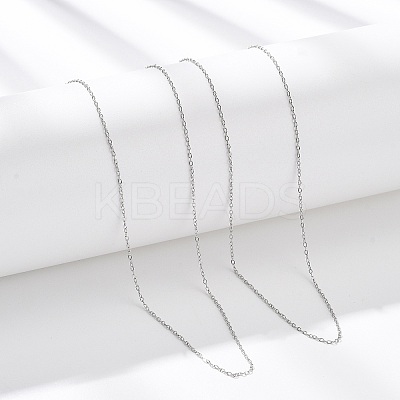 1MM 304 Stainless Steel Cable Chain Necklaces NJEW-T016-15P-1