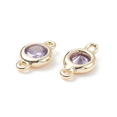 Brass Pave Cubic Zirconia Connector Charms LS-KK-TAC0015-01G-08-1