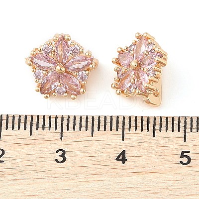 Brass Pave Cubic Zirconia Spacer Bars KK-B090-03A-02G-1