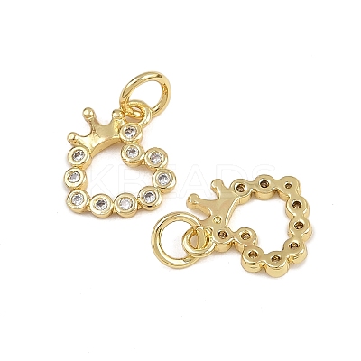 Brass Micro Pave Cubic Zirconia Pendants ZIRC-I367-02G-01-1