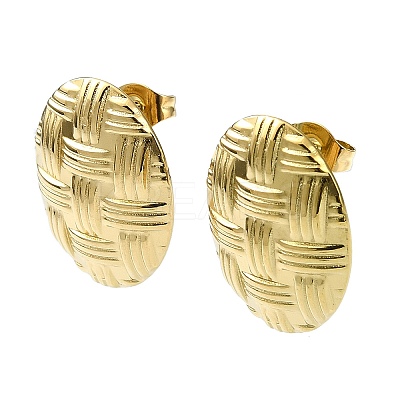Ion Plating(IP) 201 Stainless Steel Stud Earrings EJEW-K270-22G-1