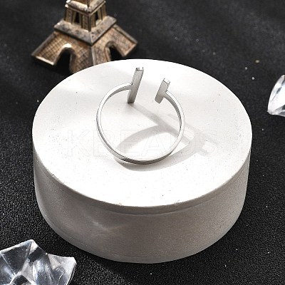 304 Stainless Steel Open Cuff Rings for Women RJEW-S395-02P-1