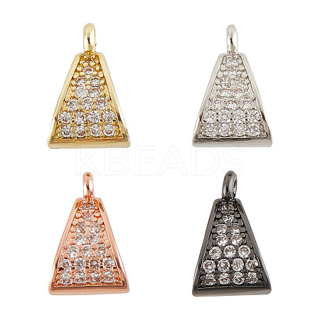 4Pcs 4 Colors Brass Micro Pave Cubic Zirconia Tube Bails KK-DR0001-17-1