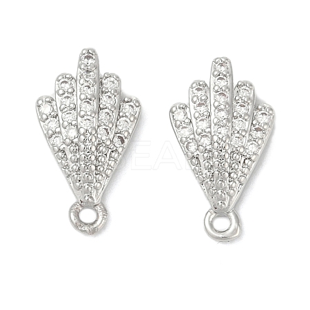 Brass Micro Pave Cubic Zirconia Stud Earring Findings KK-Z094-13P-1