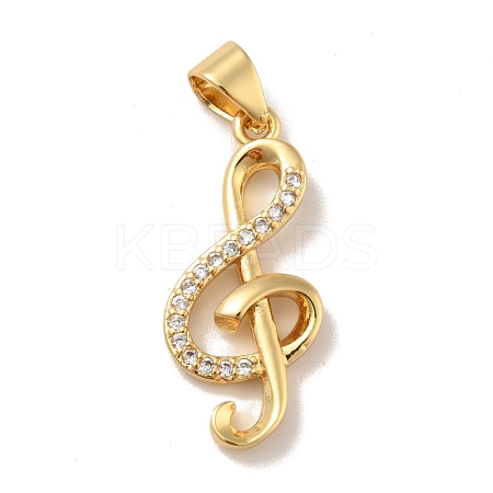 Brass Micro Pave Cubic Zirconia Pendants KK-B059-25G-1