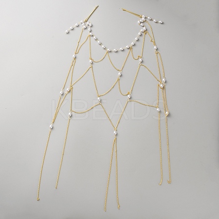 Brass Rhinestone Hair Chain DIY-WH20050-34G-1